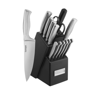 Stainless Steel Hollow Handle 15 Piece Knife Block Set